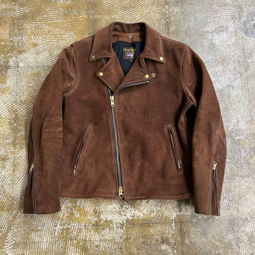 VANSON バンソン スエードダブルライダースジャケット サイズ42 - メルカリ