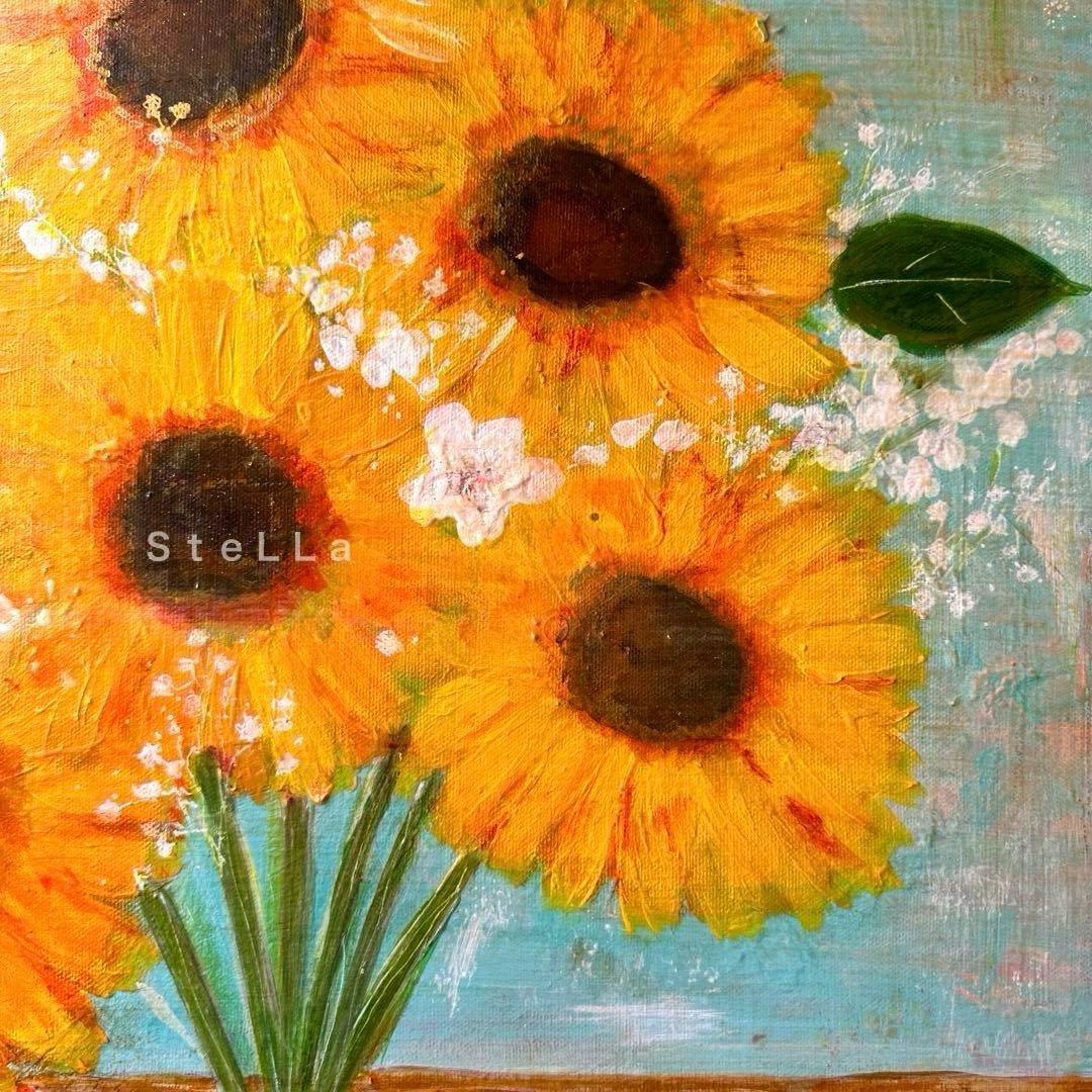 現代アート 抽象画 北欧 花の絵 フラワーアート おしゃれ ひまわり