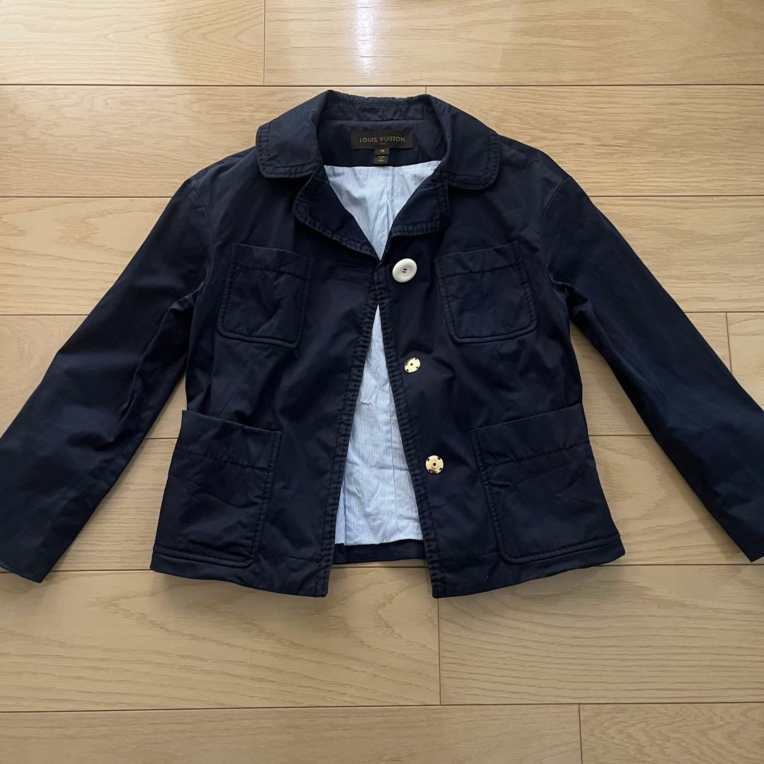 LOUIS VUITTON ルイヴィトン ジャケット コート36 ネイビー 中古・古着通販】LOUIS VUITTON (ルイ ヴィトン) モノグラムフリース