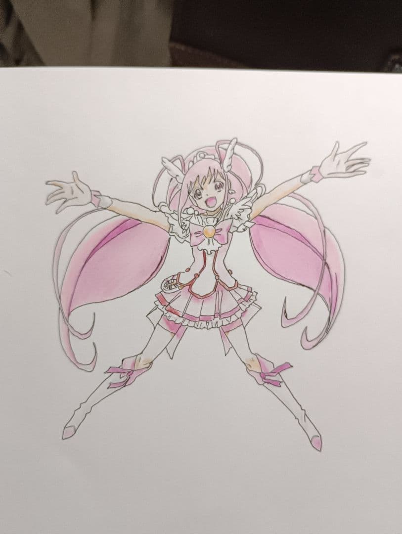 オリジナルキャラクター 絵画 ピンク