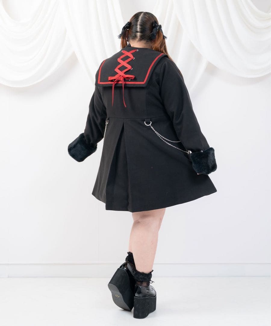 夢展望　DEAR MY LOVE サイドチェーンセーラー闇属性コート 新品タグ付