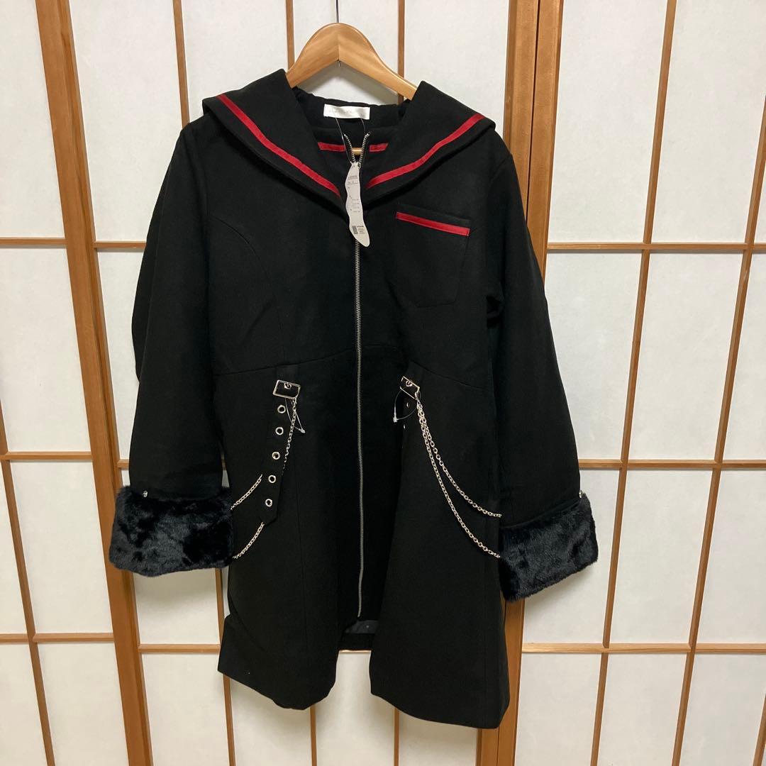 夢展望　DEAR MY LOVE サイドチェーンセーラー闇属性コート 新品タグ付