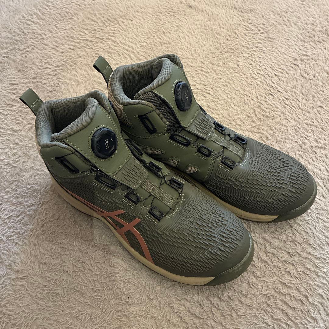 アシックス安全靴 CP122 マントルグリーン×ローズゴールド28㎝