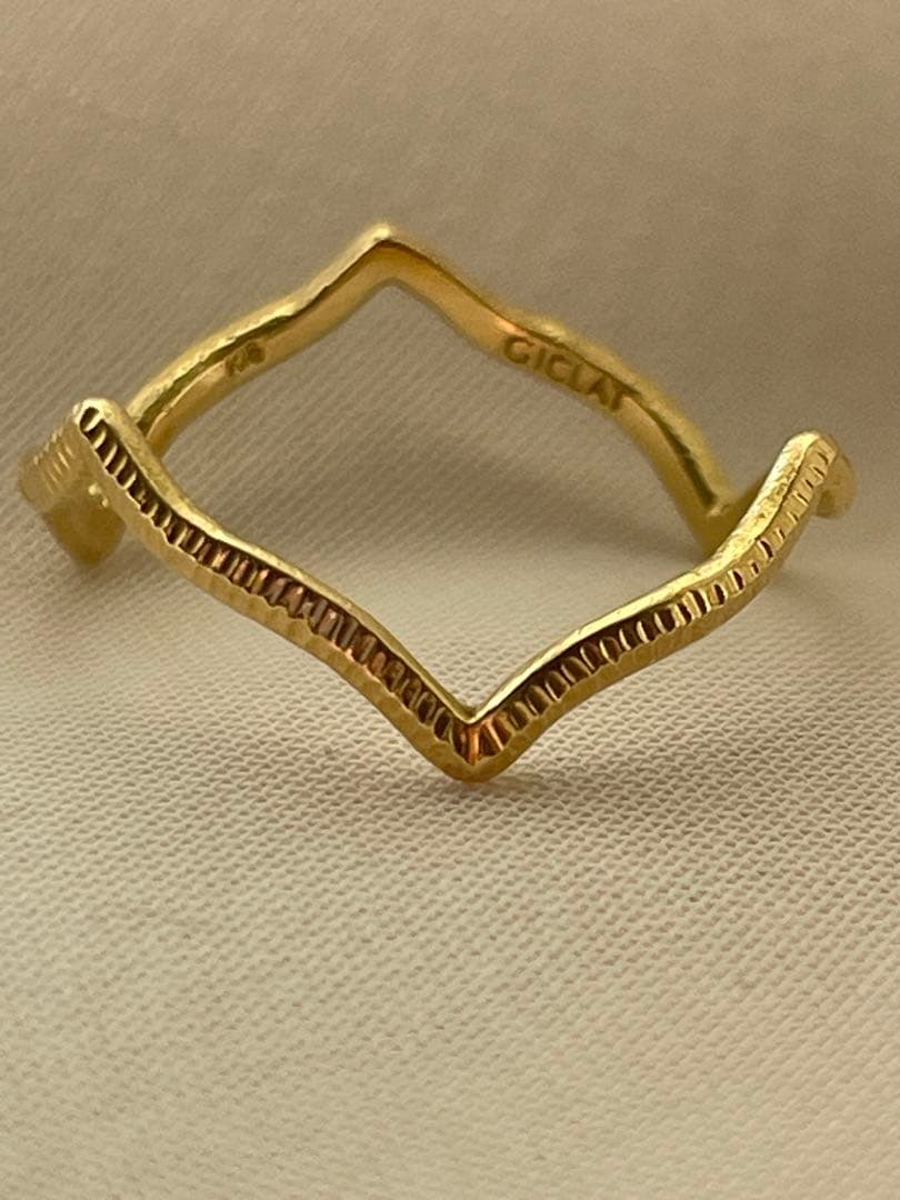 GICLAT / 大波 RING リング#13 K18YG　G15R3Y