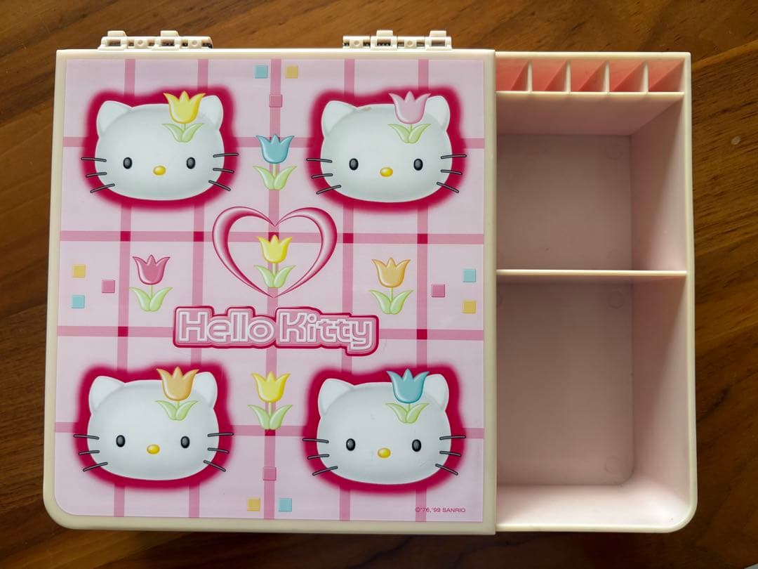 激レア 当時物 1999年 平成レトロ ハローキティ 鏡台 収納ボックス