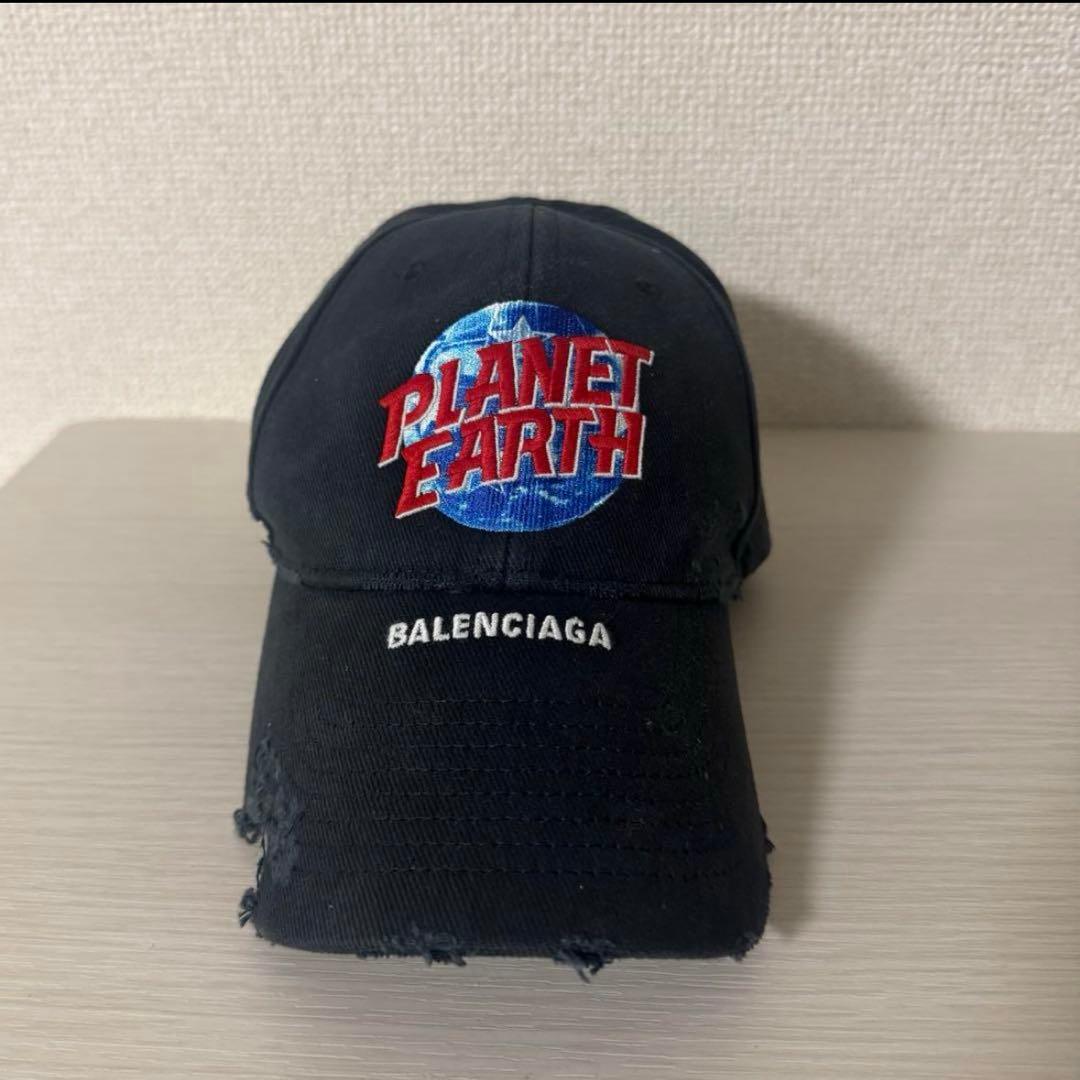 【正規品・美品】BALENCIAGA バレンシアガ ロゴ キャップ 帽子ブラック