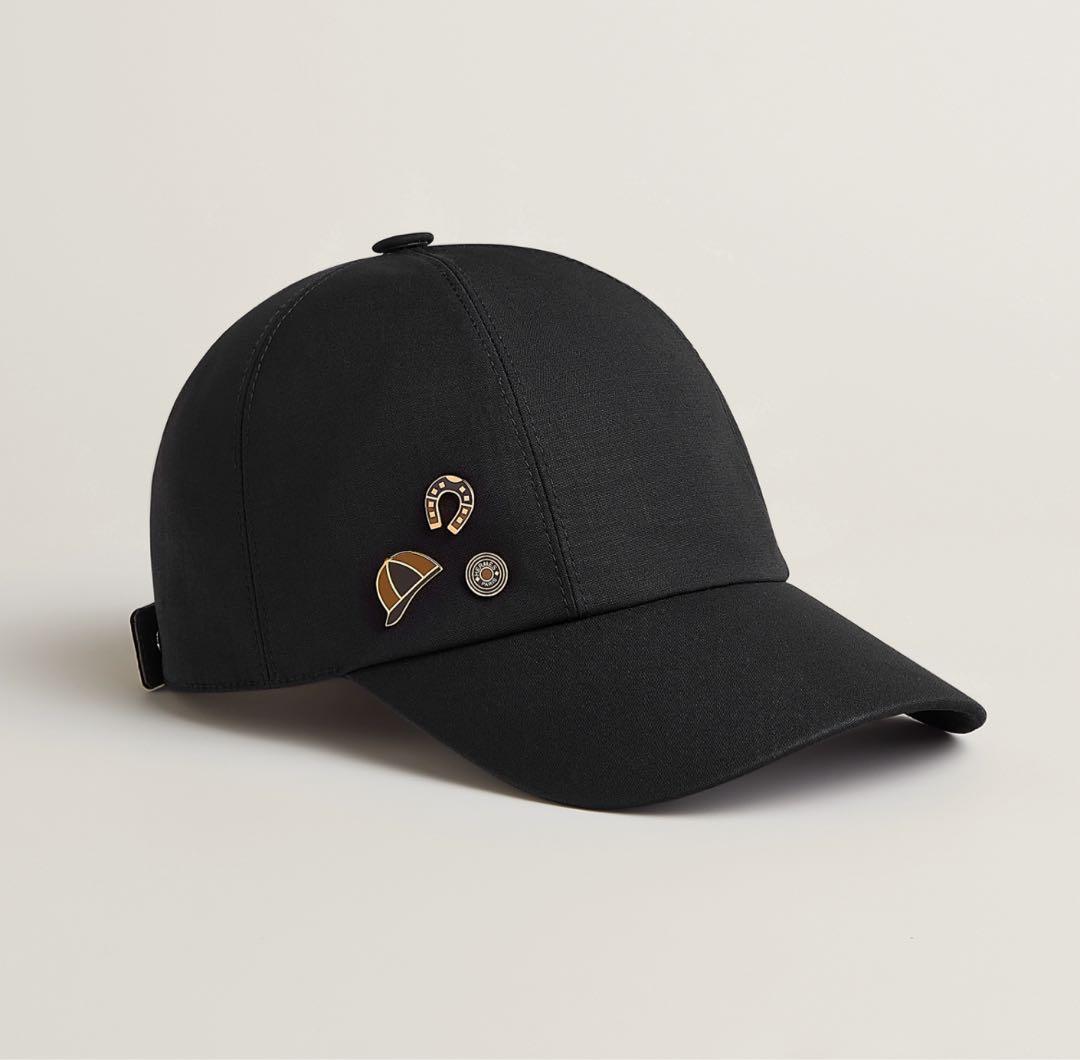 きーちゃんさんエルメス　セレナ・ジャンプ》　キャップ　黒　馬蹄　ロゴ