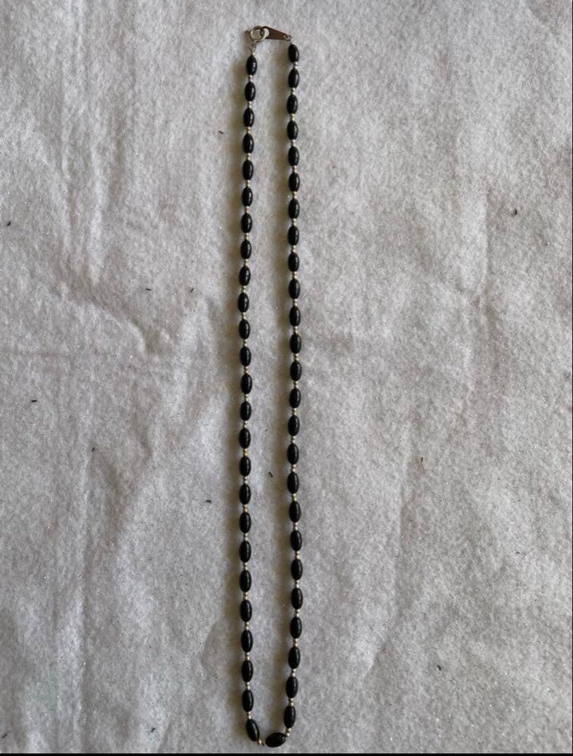 ディモアネックレス 黒50センチK18WG