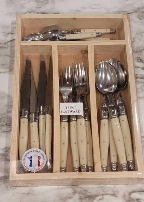 ラギオール　ジャンデュボ　フランス製　16本セット　 木箱付 ミルクホワイト