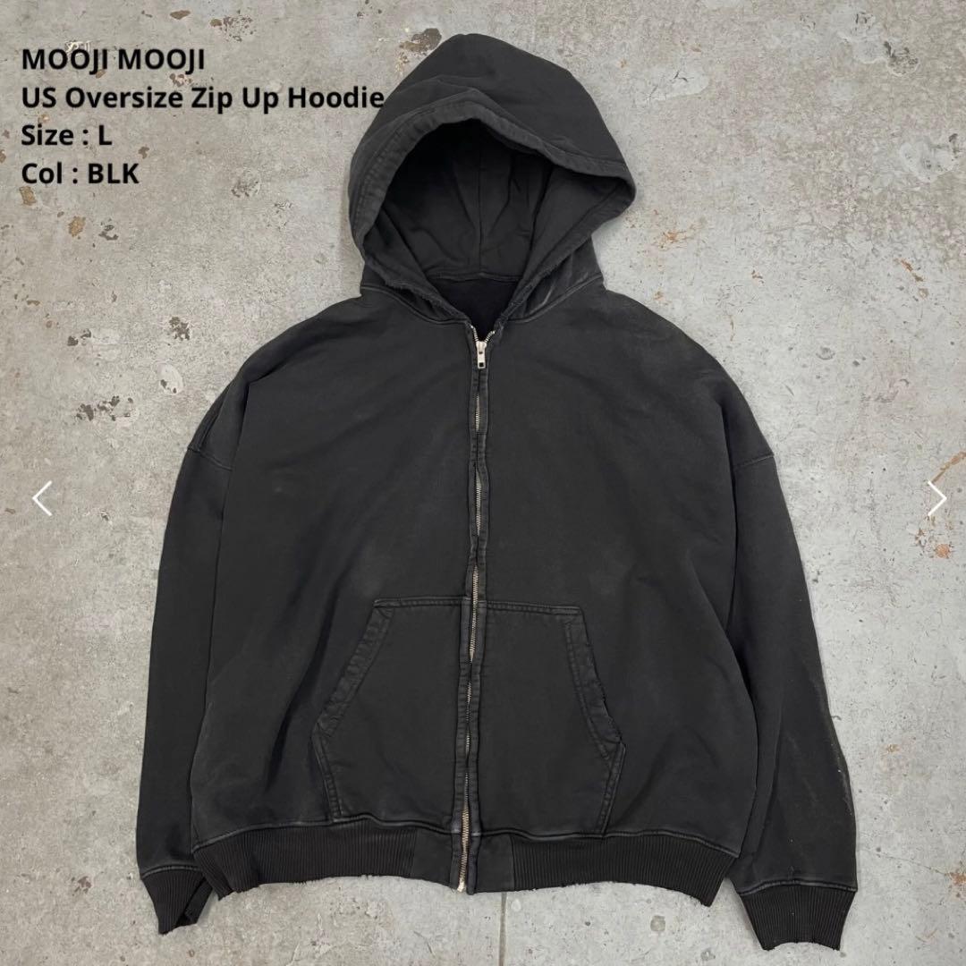 トップス MOOJI MOOJI US Oversize Zip Up Hoodie L