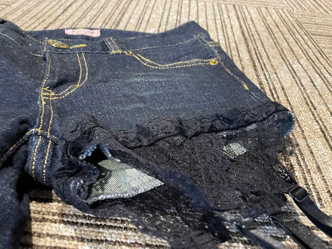 MARS sugar gloss ガーターデニム Y2K ラメ ジーンズ パンツ