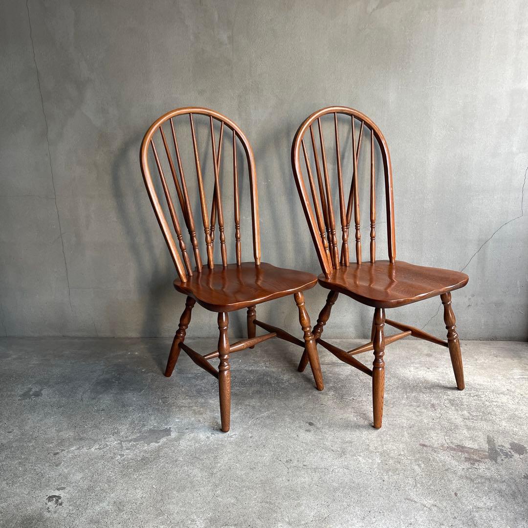 柏木工　ダイニングチェア　ウィンザーチェア　2脚セット