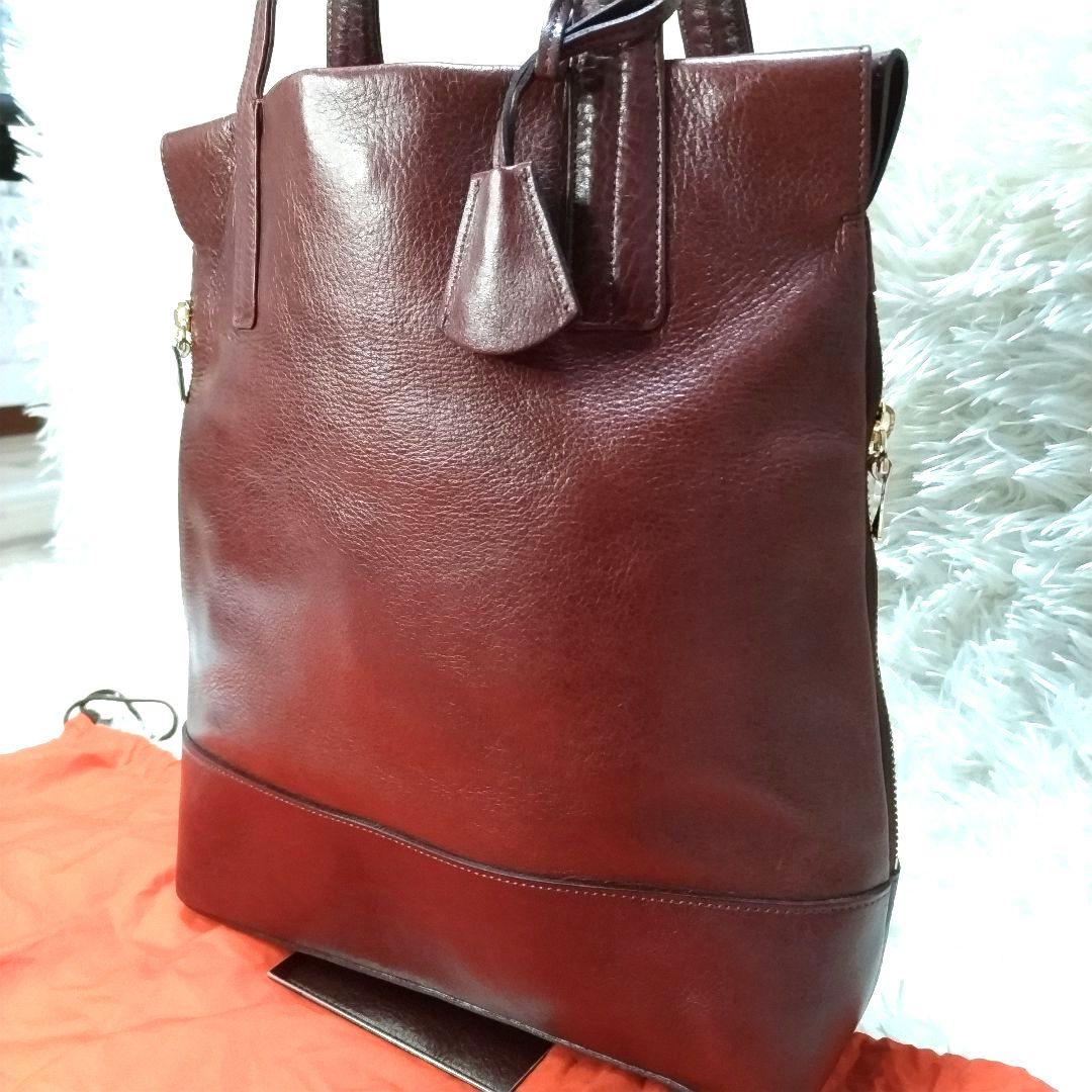 美品　aniary アニアリ　トートバッグ　オールレザー　サイドファスナー　A4