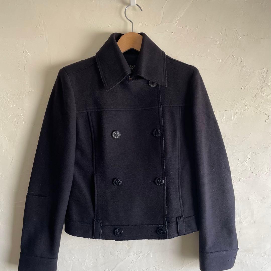 90s ARMANI JEANS イタリア製 短丈ダブルジャケット - メルカリ