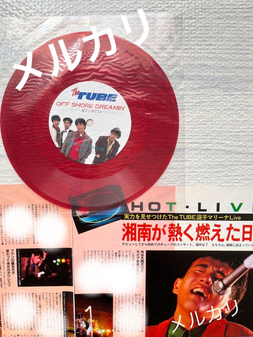 イ*ン様 TUBE 逗子マリーナ 雑誌付録 ソノシート2枚 LIVEの切り抜き