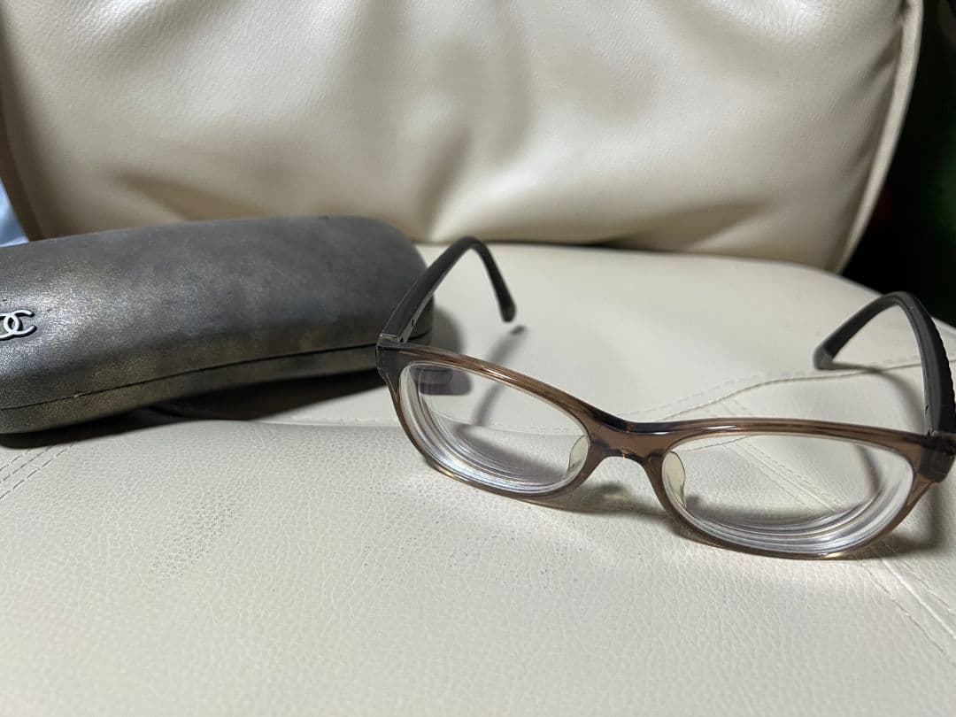シャネル CHANEL 正規品 メガネフレーム 付属品付眼鏡 ブラウン ロゴ シャネル CHANEL メガネ 眼鏡 アイウェア レディース メンズ （デミ