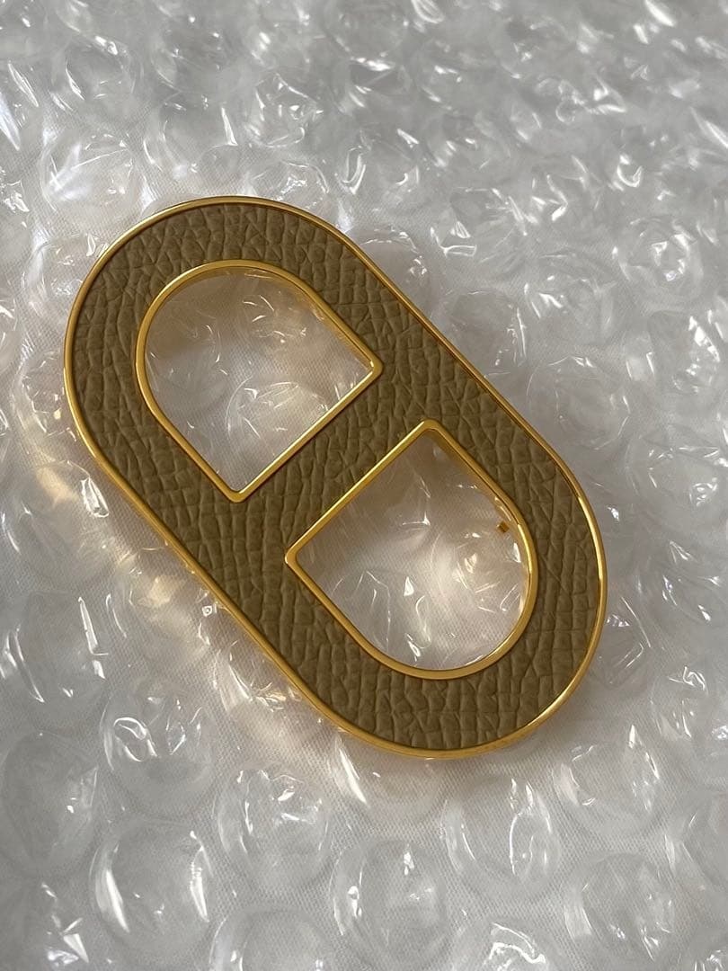 エルメスブローチシェーヌダンクルバッチプシエールゴールド金具エプソン