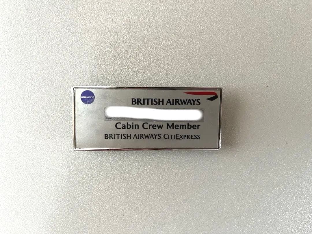 実使用品 British Airways キャビンクルー CA 名札
