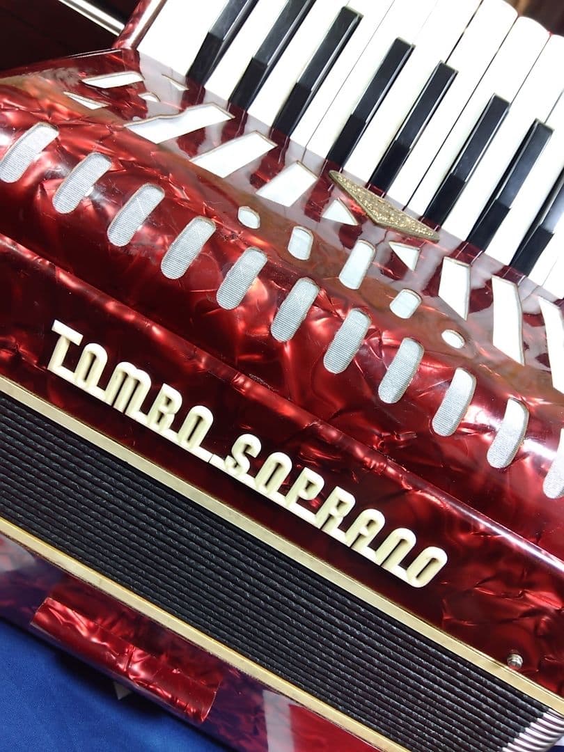 大幅メンテ完了】 トンボ ソプラノアコーディオン No.250 赤（即演奏可）