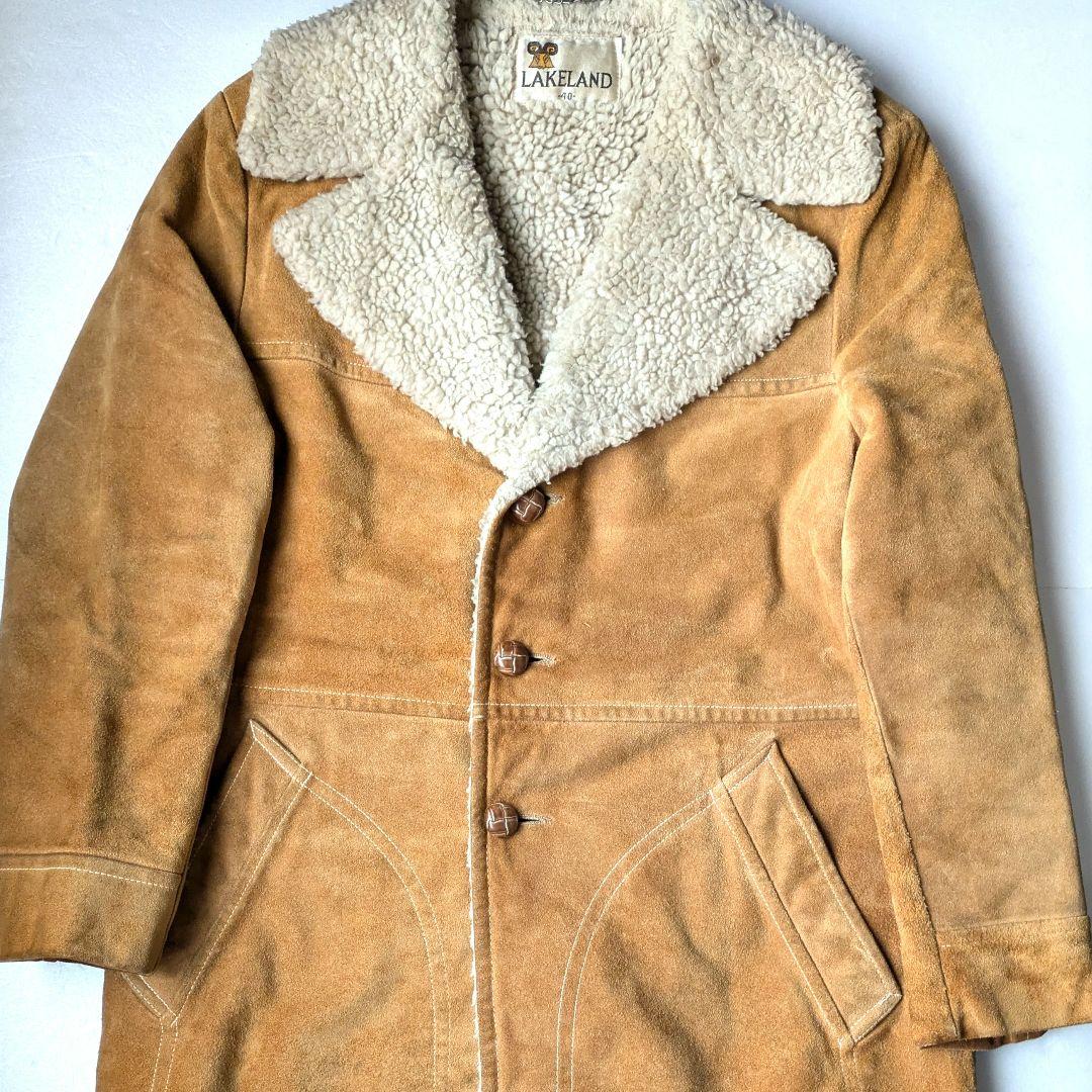 ヴィンテージ LAKELAND スエード ボアジャケット ランチコート 40