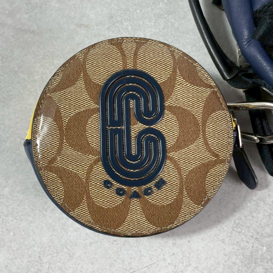 極美品 コーチ エッジパック ボディバッグ ビジネス レザー ロゴ