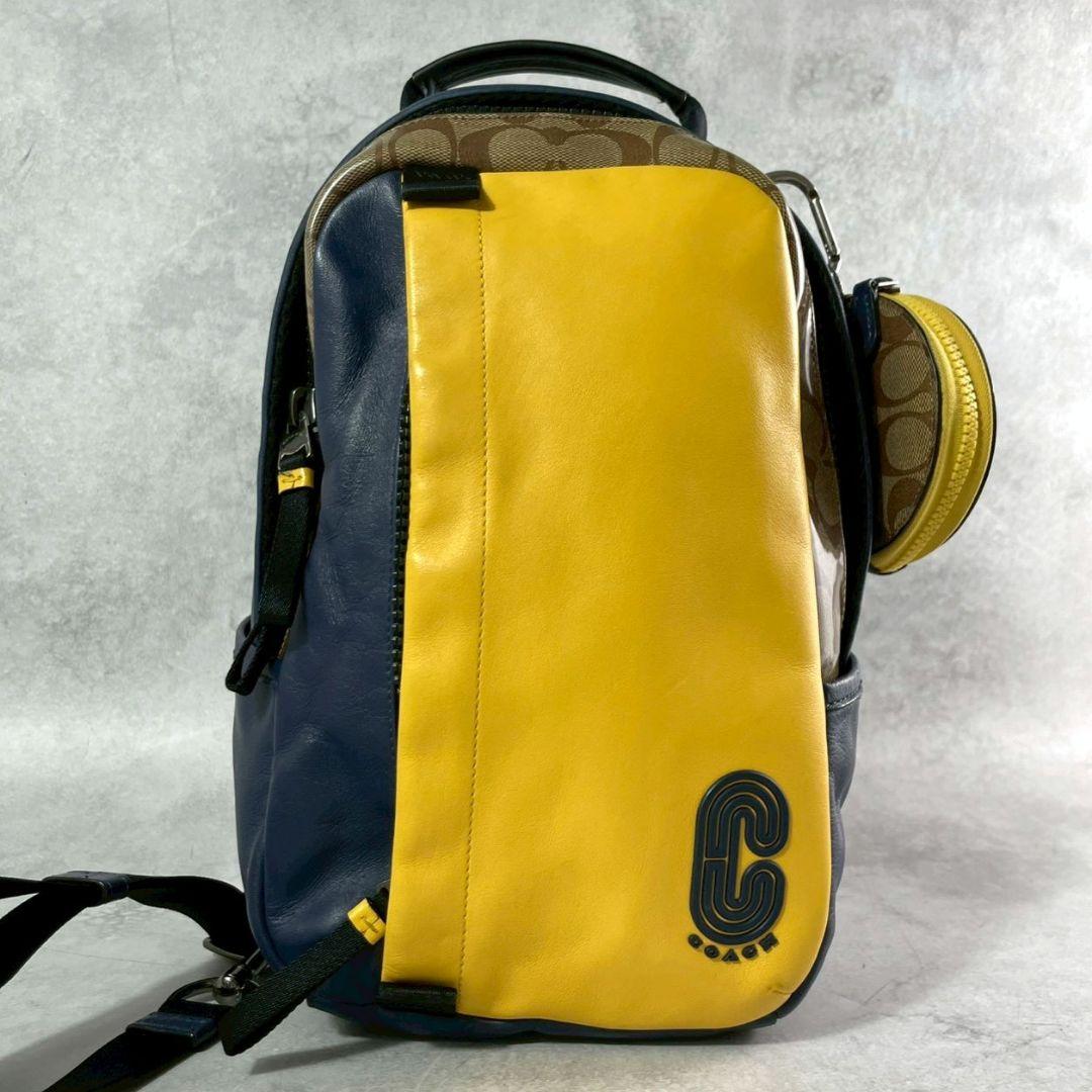 極美品 コーチ エッジパック ボディバッグ ビジネス レザー ロゴ