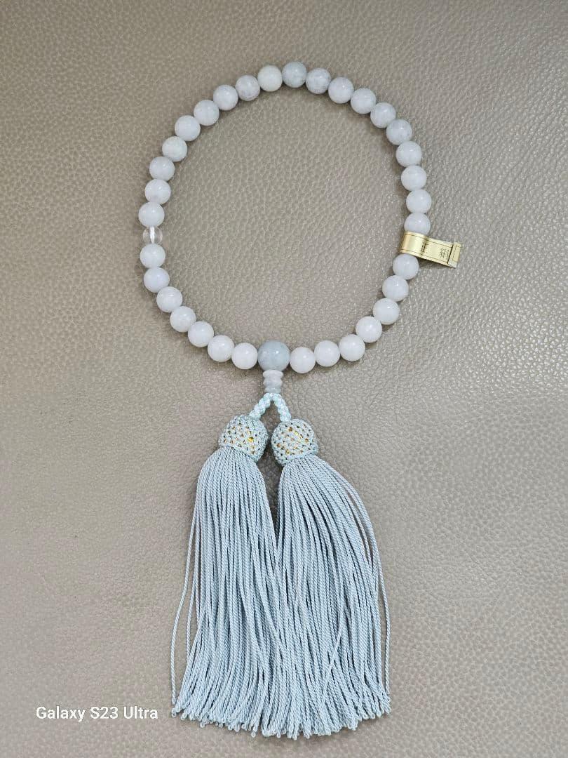 糸魚川青翡翠念珠　８mm３３珠　産地証明付き