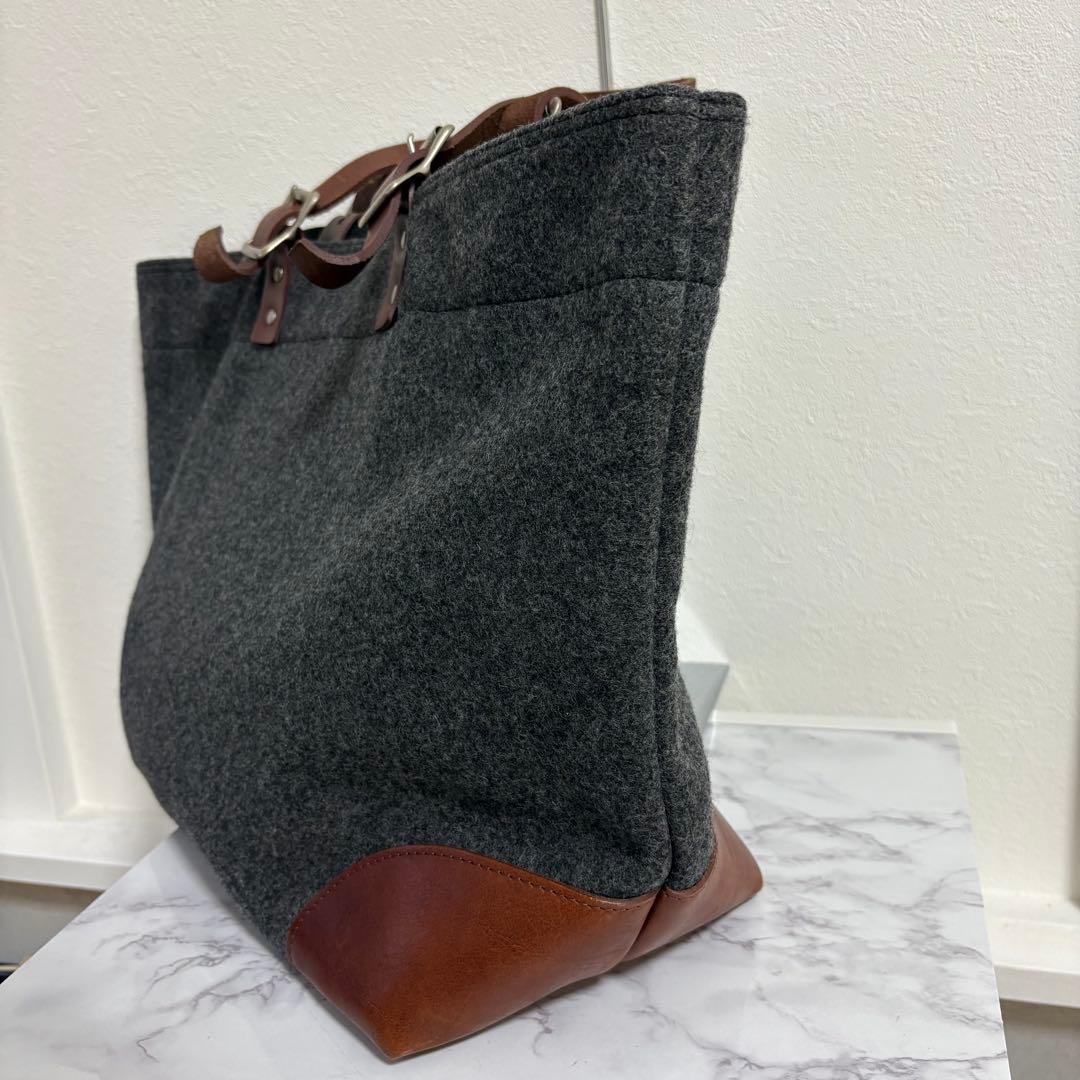 コムデギャルソンオム トートバッグ A4収納 ウール レザー 肩掛け