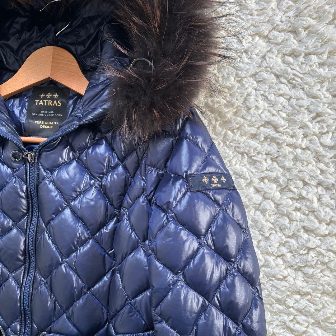 ぱどのん様専用 タトラス ダウンコート 紺 02 M ラクーンファー