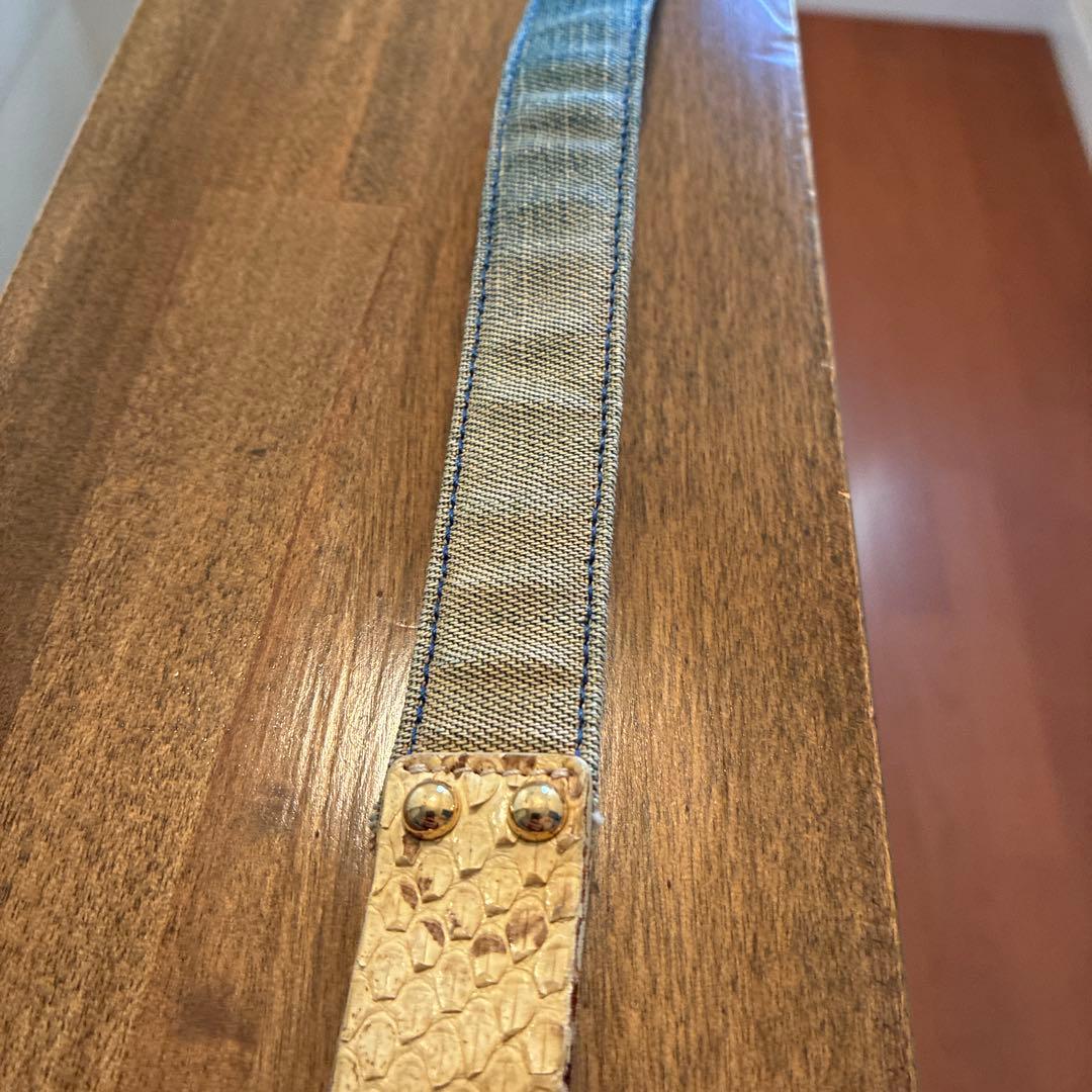 D&G 蛇柄 デニム ベルト85㎝ - メルカリ