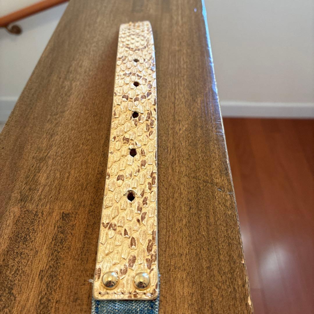 D&G 蛇柄 デニム ベルト85㎝ - メルカリ