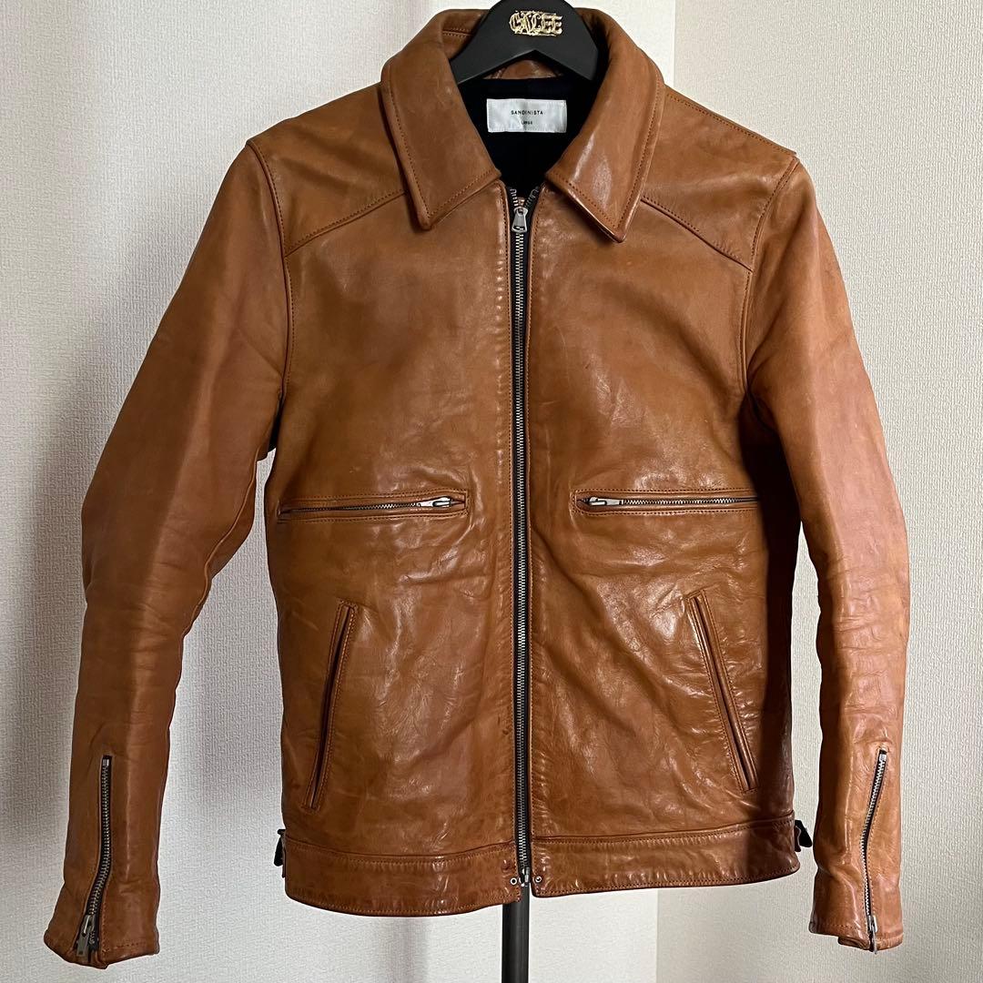 【希少❗️良品】 SANDINISTA ブラウン レザージャケット L