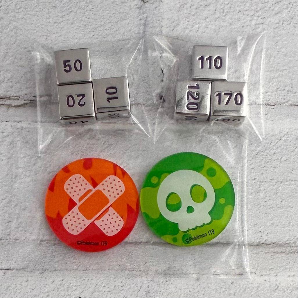 海外限定】 金属製 ダメカン ダイスSP & 状態異常マーカー ポケモン