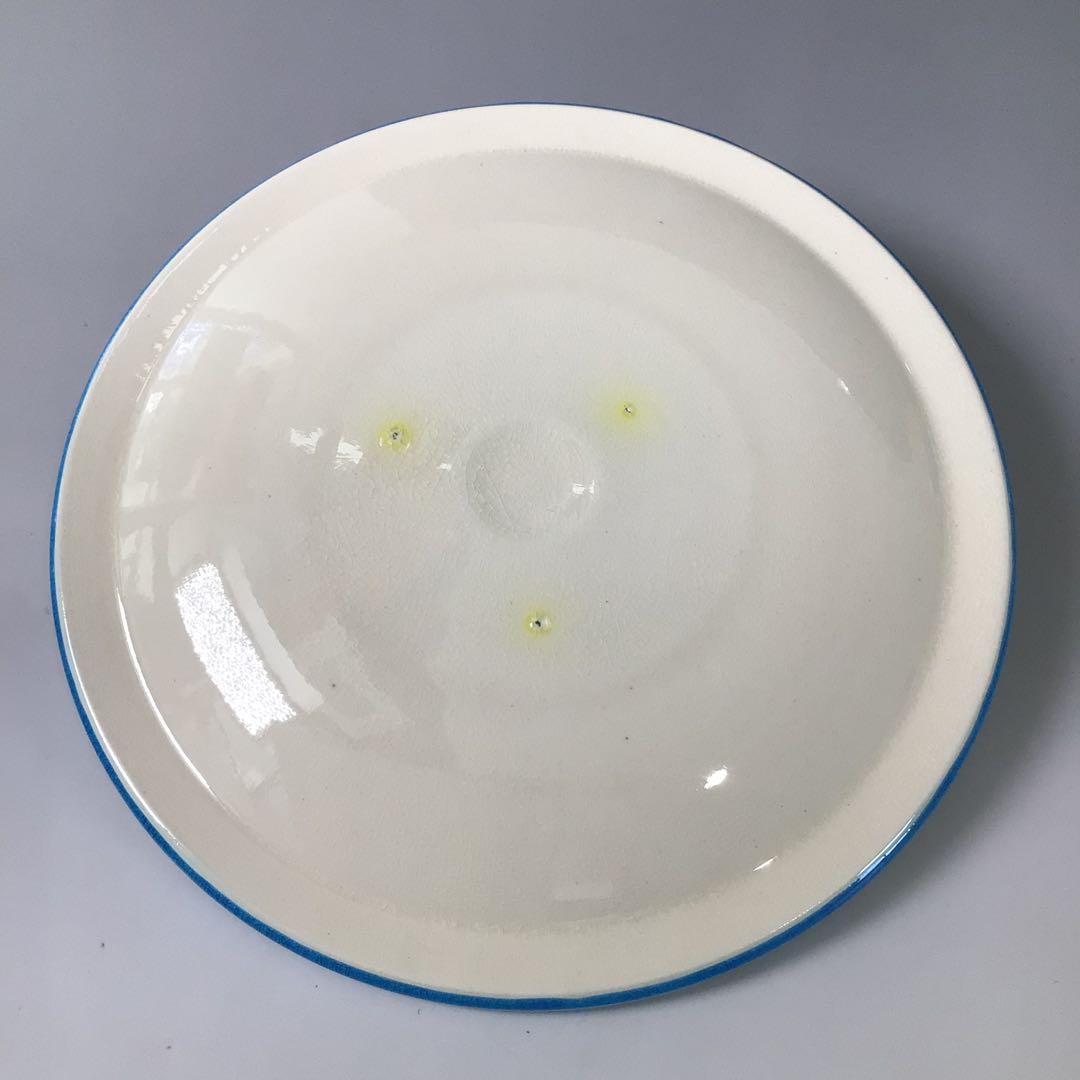 S6 水指 『中村翠嵐造』『浅黄交趾』『間取松竹梅文』 共箱 茶道具