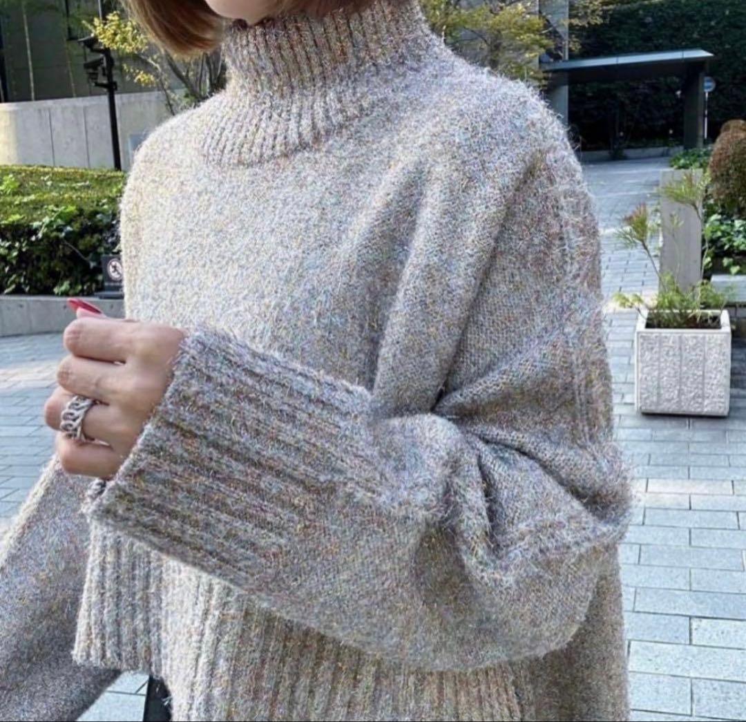 cygne ラメショートニットプルオーバー　オーロラ