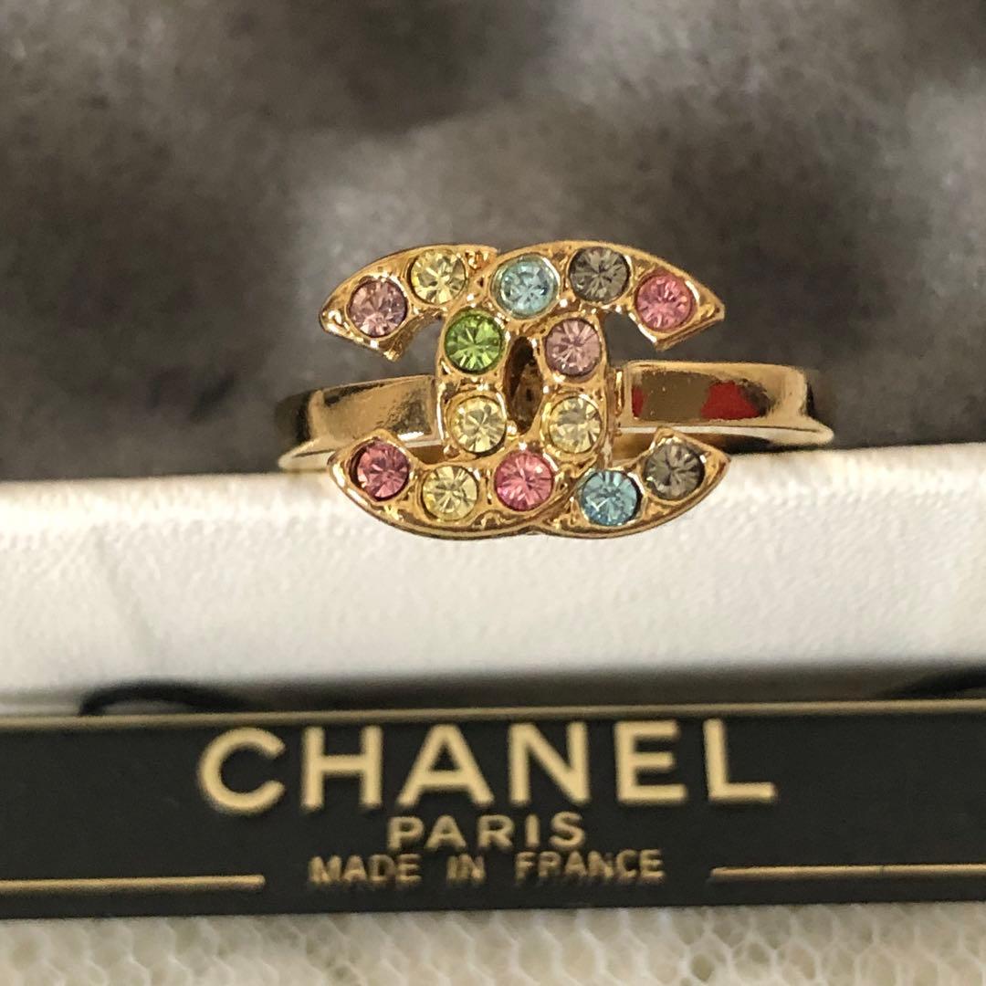 CHANEL シャネル カラフル ストーン ゴールド リング 正規品