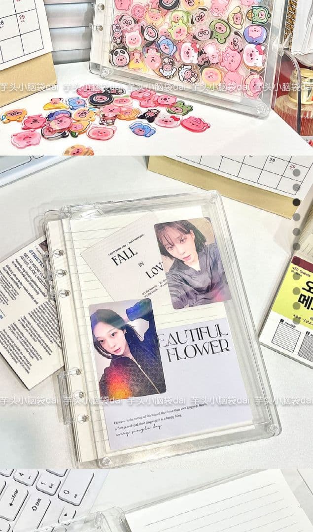 シャカシャカノート 推し活ノート DIYノート アクリルカバー付リング