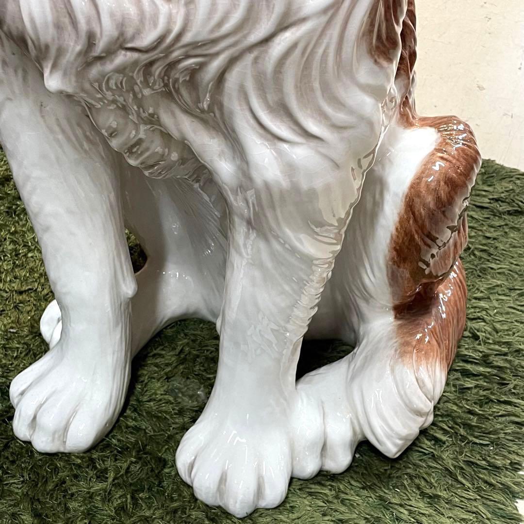 イタリア製】セントバーナード 置き物 オブジェ 等身大 陶器 犬 - メルカリ