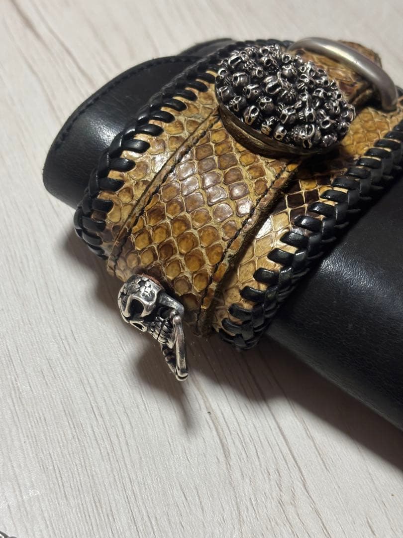 ALZUNI カスタムバイカーウォレット パイソンシルバーカスタム