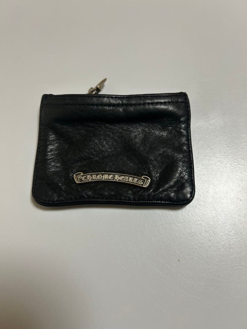 Chrome Hearts ブラックレザーケース　パース クロムハーツコインパース#2 1クロスパッチブラックレザー|クロム