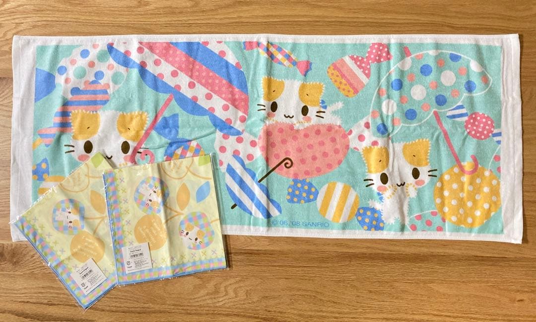 サンリオ マシュマロみたいなふわふわにゃんこ タオル　ランチクロス2枚　激レア