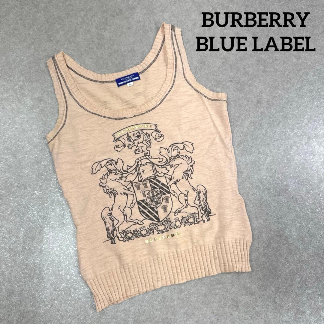 BURBERRY BLUE LABEL タンクトップ フロントプリントデザイン - メルカリ