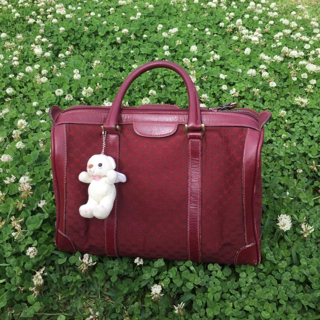 GUCCI カバン バーガンディ ボストンバッグ 赤