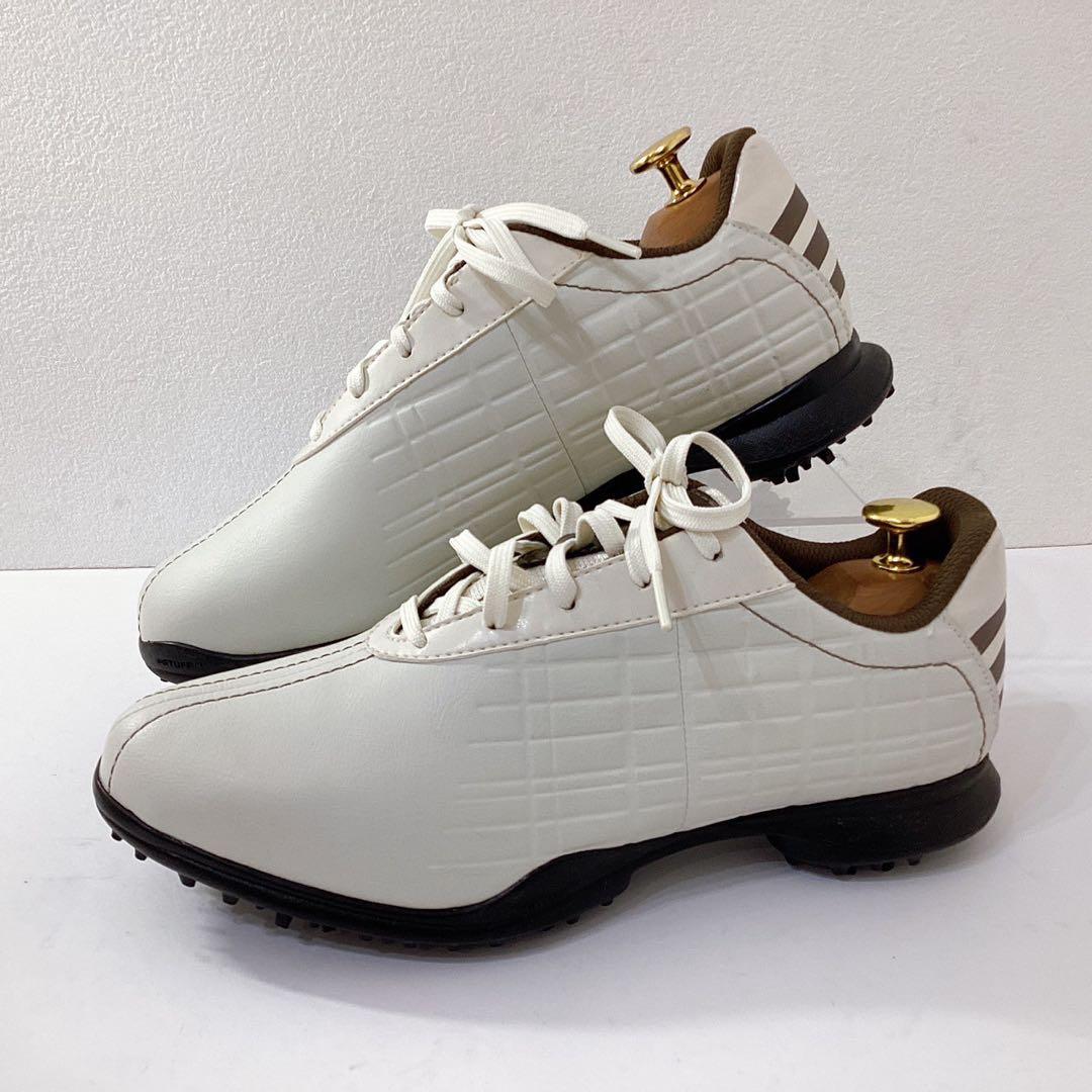 新品未使用✨adidas アディダス ゴルフシューズ 24.5cm 白 ブラウン