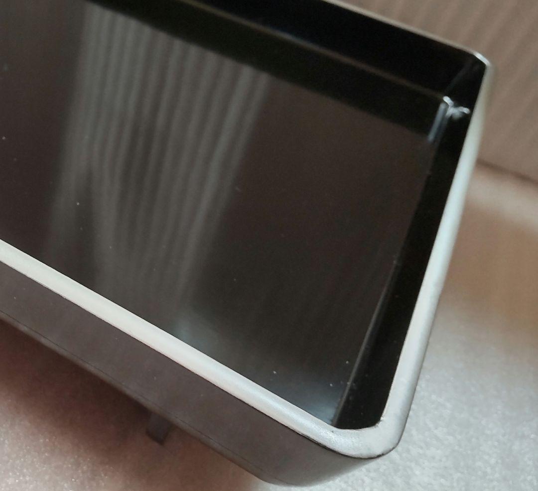 漆器　角盆銀縁