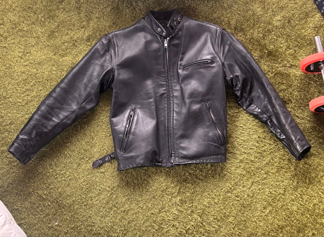 美品 XL ショット 641 ボア ライナー レザー ライダース 黒 アメリカ製