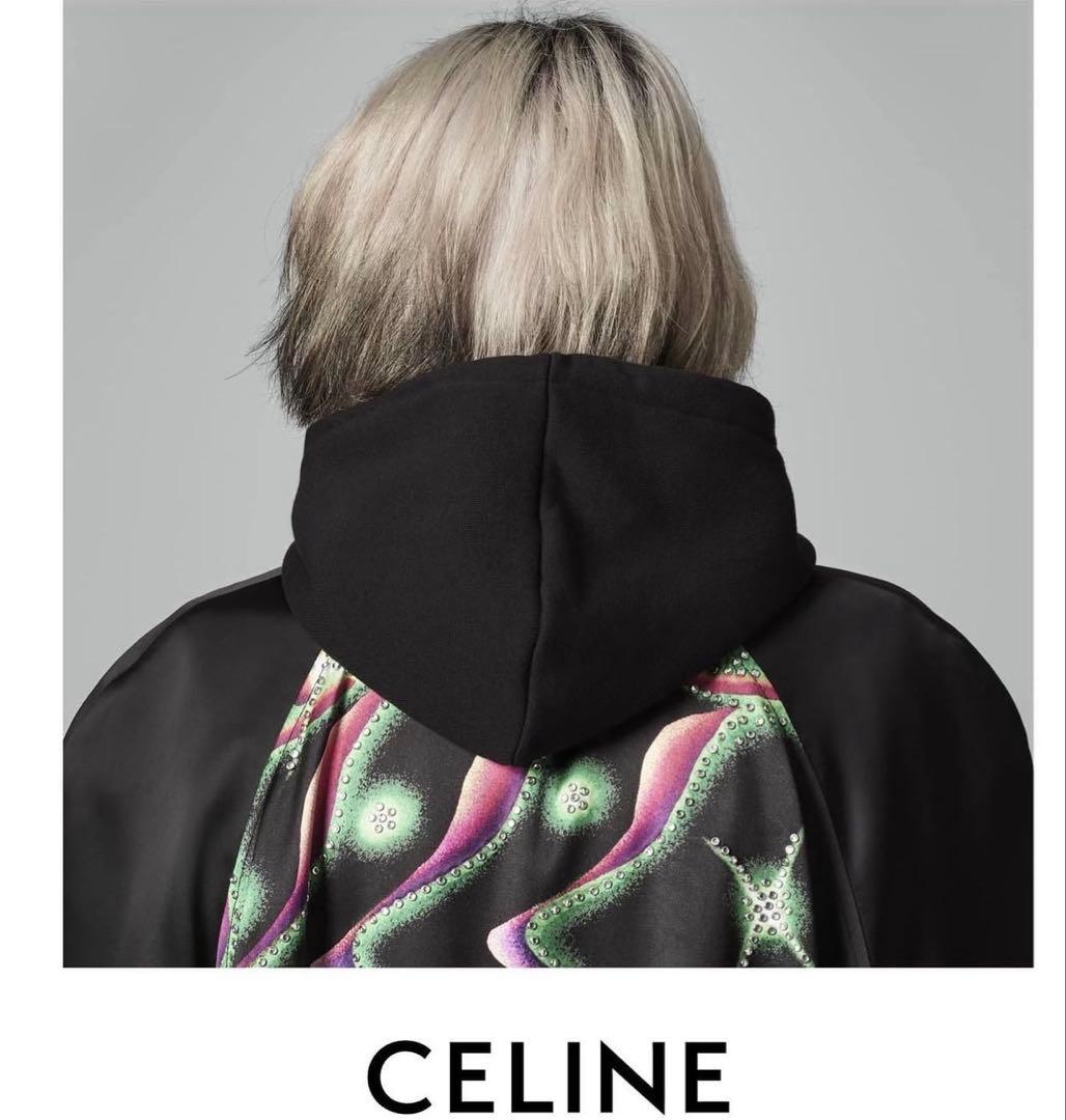 CELINE テディブルゾン コーチジャケット スタジャン　54 ブラック