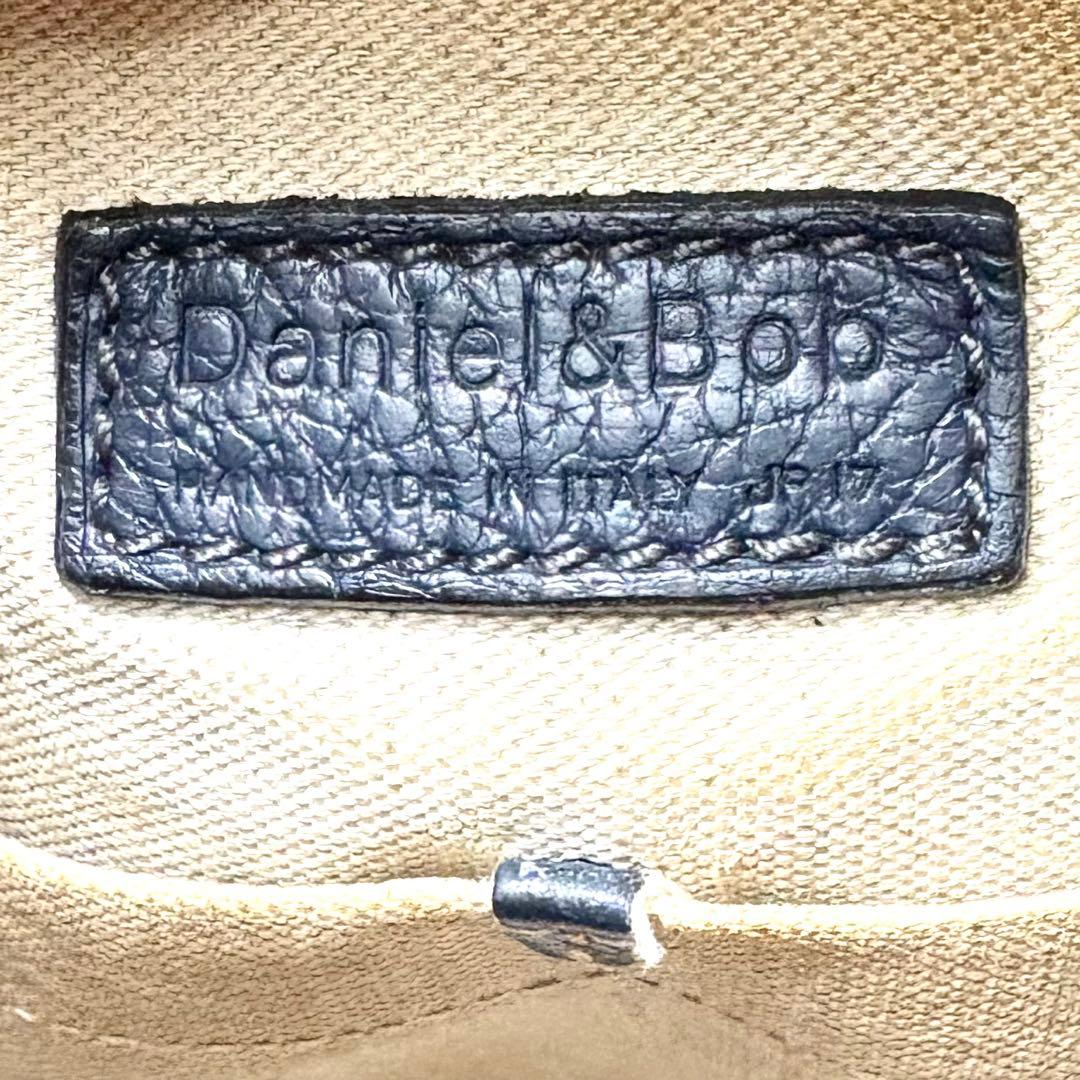 美品】ダニエル＆ボブ トートバッグ レザー A4可 肩掛け ネイビー 保存