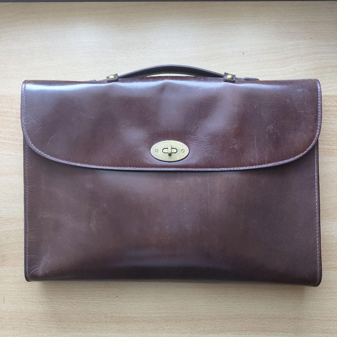 ブルックスブラザース ガラスレザー ビジネスバッグ ブリーフケース