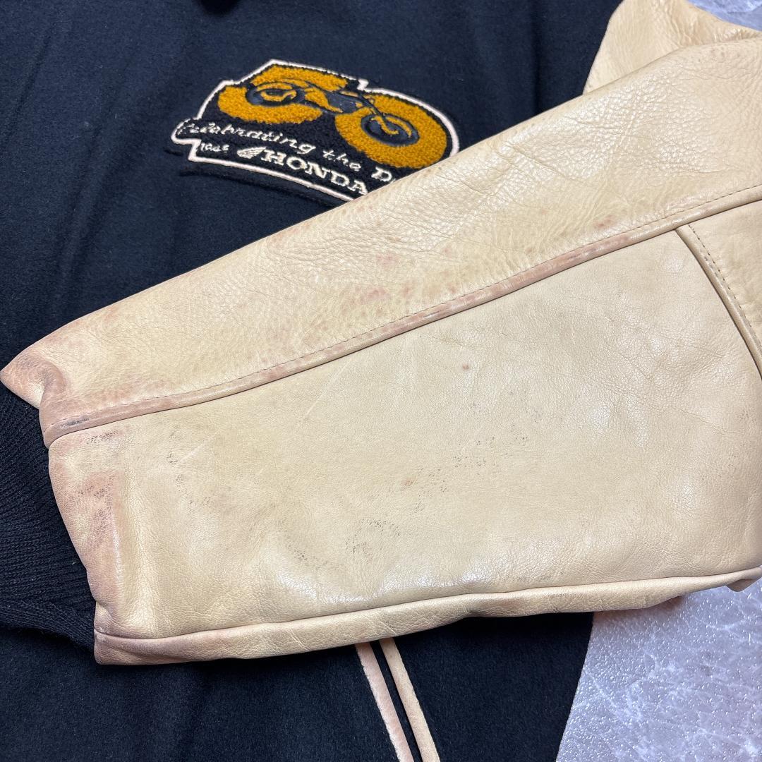 希少 USA製 HONDA 50th 限定 レザー スタジャン L ロゴ羽根刺繡 - メルカリ